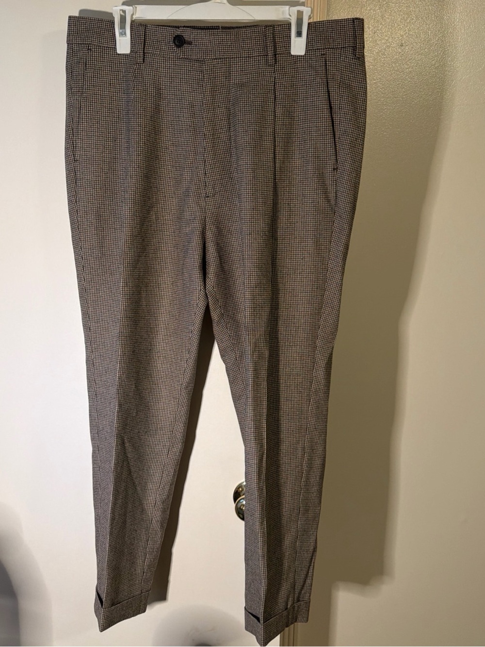 TODD SNYDER Houndstooth Sutton Trouser Pants Men’s 35x25 Virgin Wool Blend
